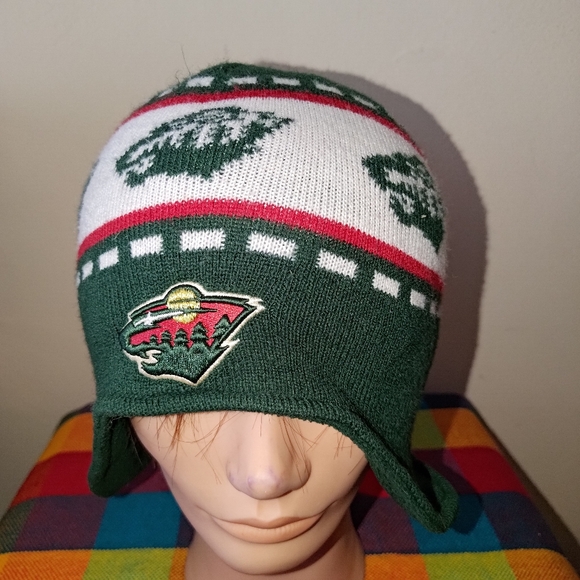 NHL Minnesota Wild Embroidered Logo Ear Flap Winter Unisex Skull Beanie main image 9